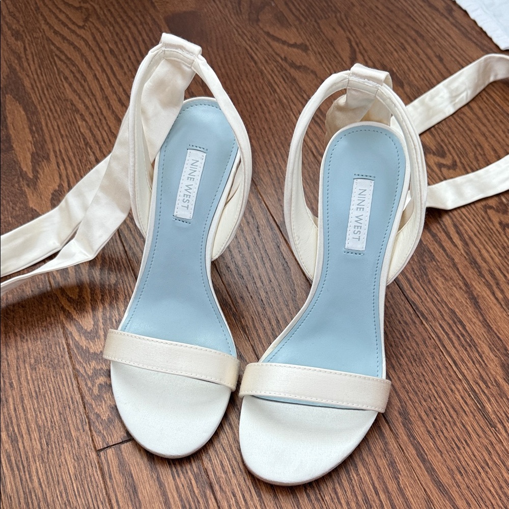 Nine West Cream Strappy Heels